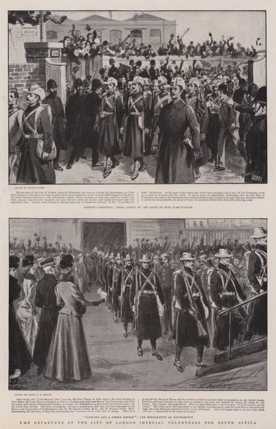 La partida de los Voluntarios Imperiales de la Ciudad de Londres hacia Sudáfrica de George Soper